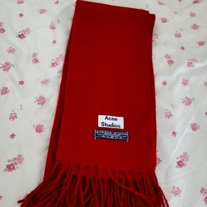 Acne Studios Red Wool Scarf